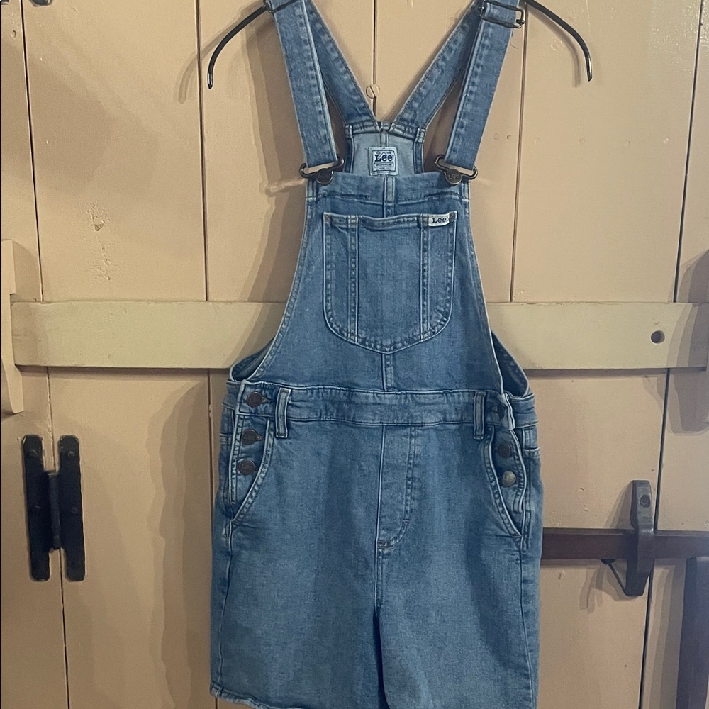 Lee Blue Denim Short Overalls, size XS